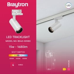 BRY-SHOPLINE-P15-15W-4WRS-WHT-3IN1-TRACKLIGHT - 3
