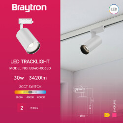 BRY-SHOPLINE-P30-30W-2WRS-WHT-3IN1-TRACKLIGHT - 3