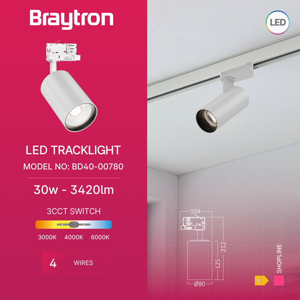 BRY-SHOPLINE-P30-30W-4WRS-WHT-3IN1-TRACKLIGHT - 3