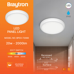 BRY-SMD-CRB-20W-RND-WHT-3IN1-LED PANEL LIGHT - 3