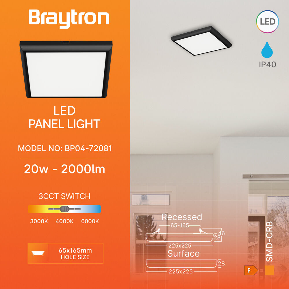 BRY-SMD-CRB-20W-SQR-BLC-3IN1-LED PANEL - 3