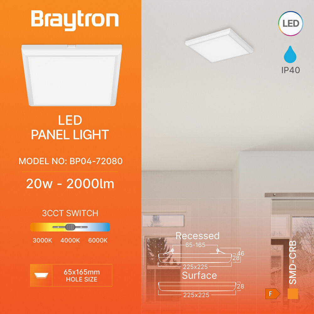 BRY-SMD-CRB-20W-SQR-WHT-3IN1-LED PANEL - 3
