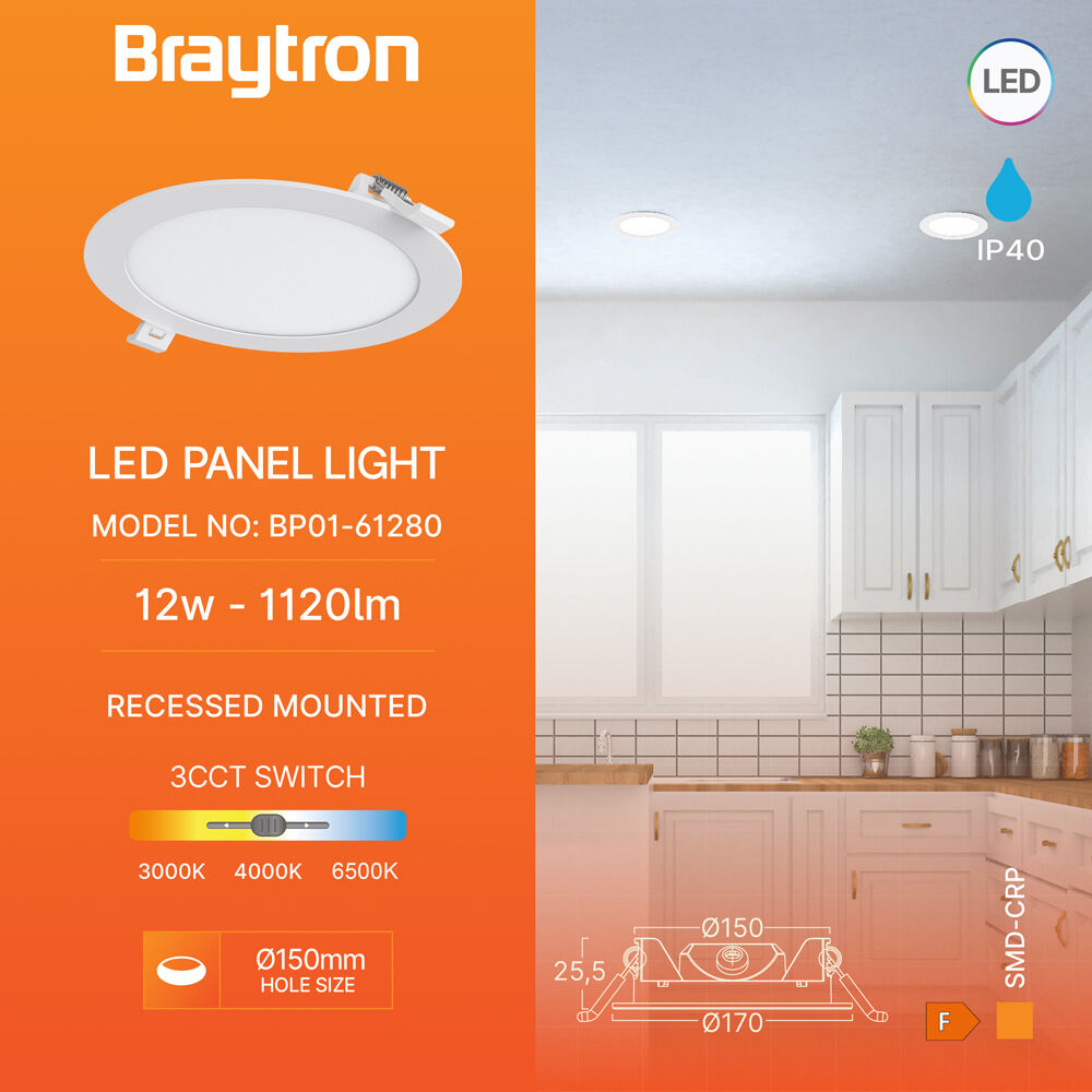 BRY-SMD-CRP-12W-RND-6INC-WHT-3IN1-LED PANEL - 3
