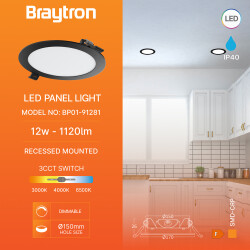 BRY-SMD-CRP-12W-RND-DIM-8INC-BLC-3IN1-LED PANEL - 3