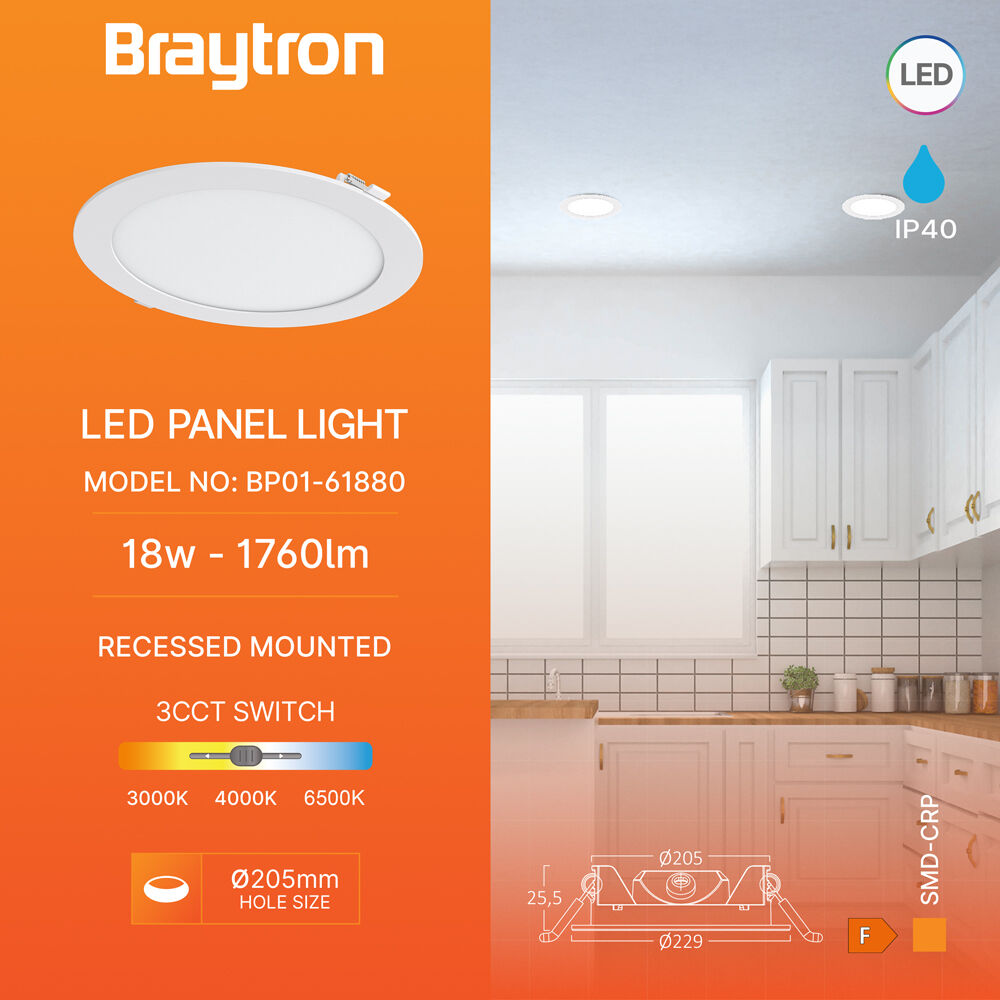 BRY-SMD-CRP-18W-RND-8INC-WHT-3IN1-LED PANEL - 3