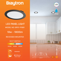 BRY-SMD-CRP-18W-RND-DIM-8INC-BLC-3IN1-LED PANEL - 3