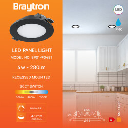 BRY-SMD-CRP-4W-RND-DIM-3INC-BLC-3IN1-LED PANEL - 3
