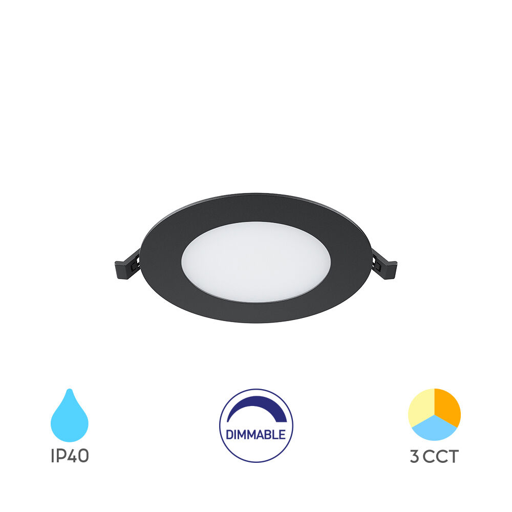 BRY-SMD-CRP-6W-RND-DIM-4INC-BLC-3IN1-LED PANEL - 1