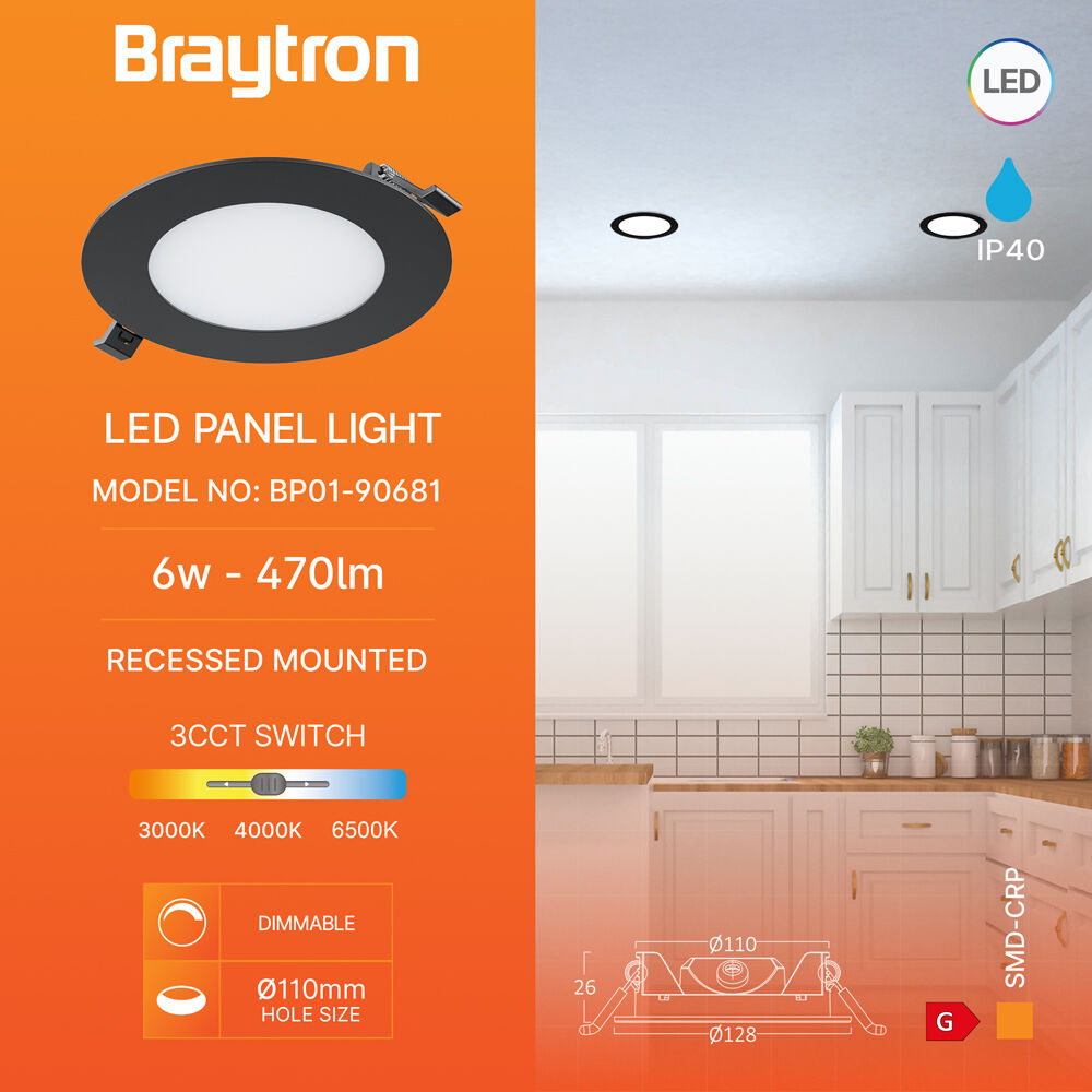 BRY-SMD-CRP-6W-RND-DIM-4INC-BLC-3IN1-LED PANEL - 3