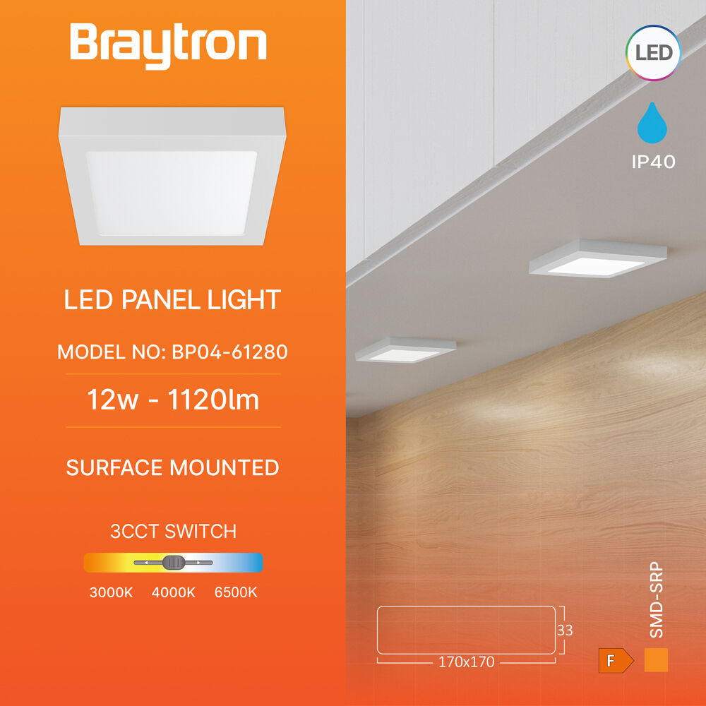 BRY-SMD-SRP-12W-SQR-WHT-3IN1-LED PANEL - 3