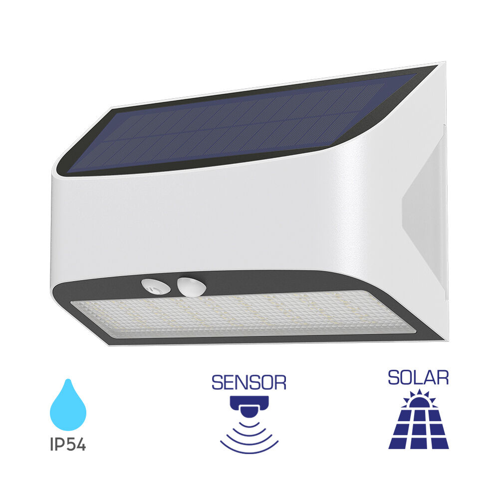 BRY-SOLARIS-W1B-WHT-6W-6500K-IP54-SOLAR WALL LIGHT - 1