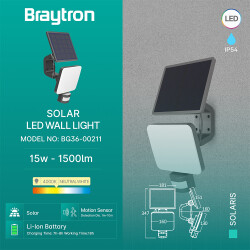 BRY-SOLARIS-W2-BLC-15W-4000K-IP54-SOLAR WALL LIGHT - 3