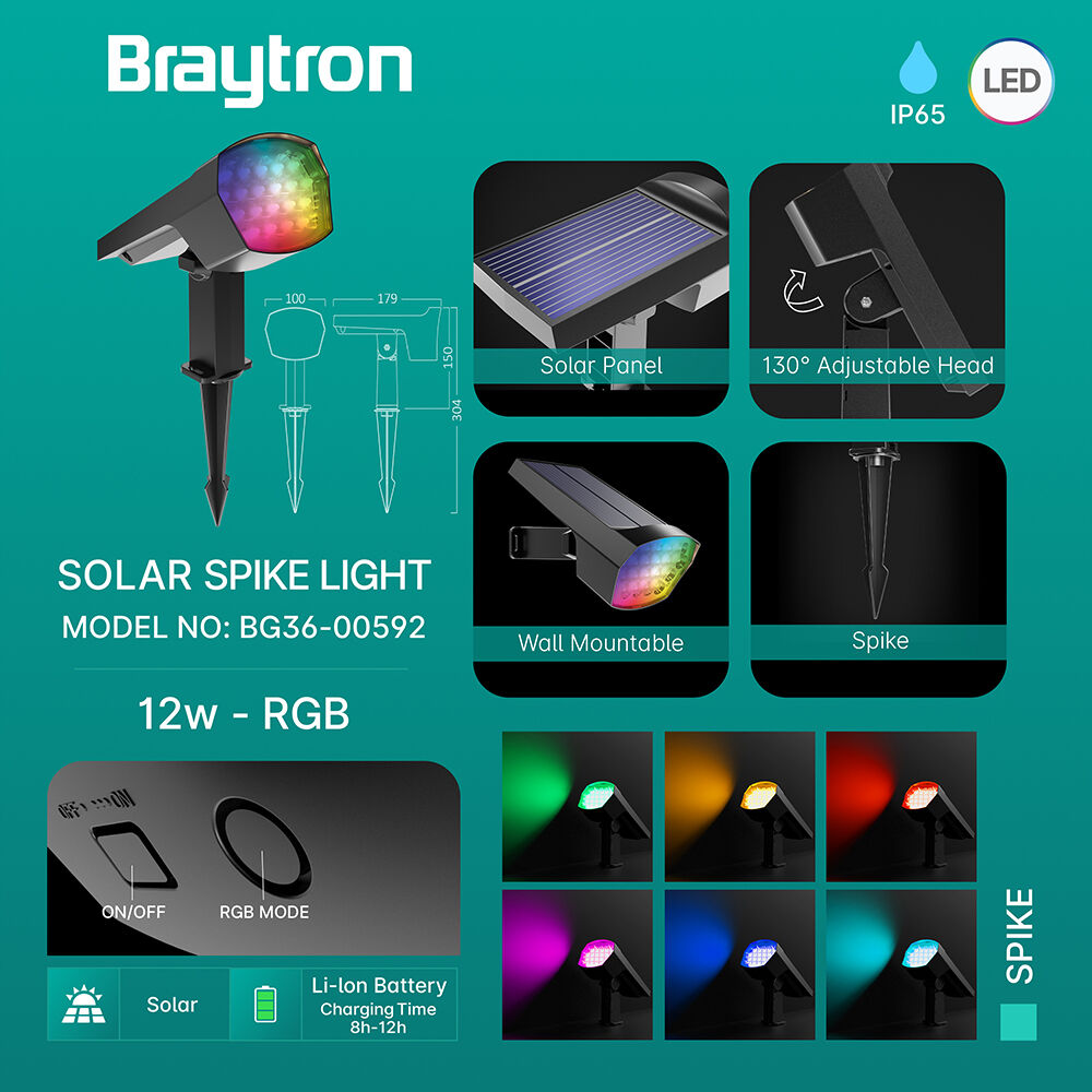 BRY-SPIKE-12W-GRY-RGB-IP65-SPIKE LIGHT - 3