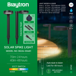 BRY-SPIKE-2A-8W-RND-BLC-2IN1-IP65-SPIKE LIGHT - 3