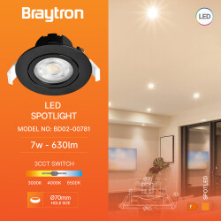 BRY-SPOTLED G3-7W-RND-BLC-3IN1-LED SPOTLIGHT - 3