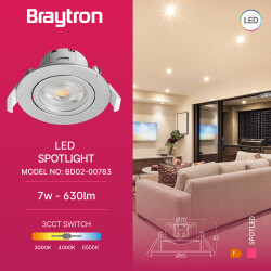 BRY-SPOTLED G3-7W-RND-SLV-3IN1-LED SPOTLIGHT - 3