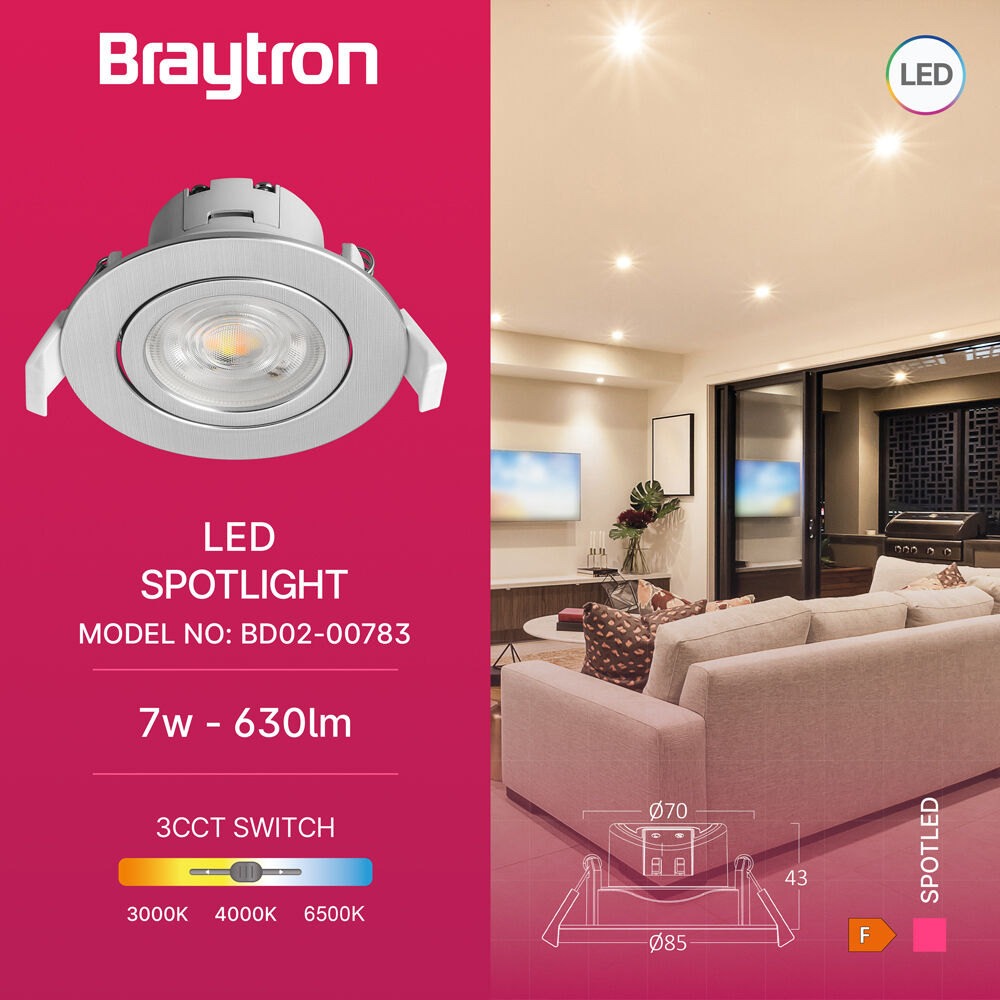 BRY-SPOTLED G3-7W-RND-SLV-3IN1-LED SPOTLIGHT - 3