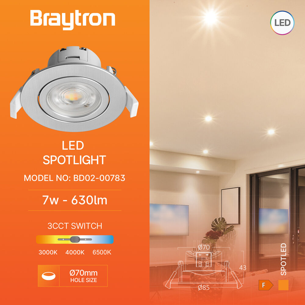 BRY-SPOTLED G3-7W-RND-SLV-3IN1-LED SPOTLIGHT - 3