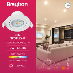BRY-SPOTLED G3-7W-RND-WHT-3IN1-LED SPOTLIGHT - 3