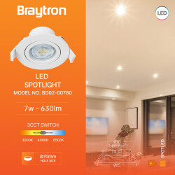 BRY-SPOTLED G3-7W-RND-WHT-3IN1-LED SPOTLIGHT - 3