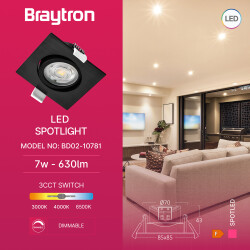BRY-SPOTLED G3-7W-SQR-BLC-3IN1-LED SPOTLIGHT - 3