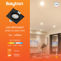 BRY-SPOTLED G3-7W-SQR-BLC-DIM-3IN1-LED SPOTLIGHT - 3