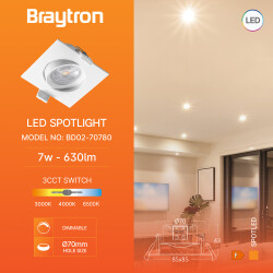 BRY-SPOTLED G3-7W-SQR-WHT-DIM-3IN1-LED SPOTLIGHT - 3