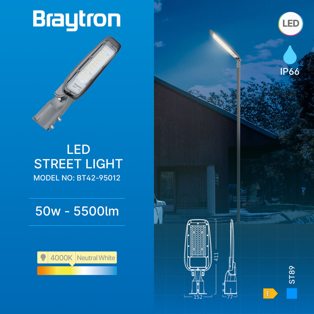 BRY-ST89-50W-GRY-4000K-IP66-LED STREET LIGHT - 3