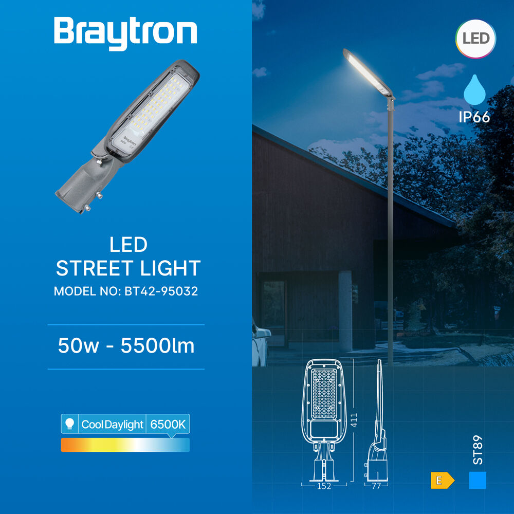 BRY-ST89-50W-GRY-6500K-IP66-LED STREET LIGHT - 3