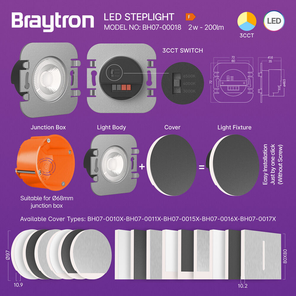 BRY-STEP-A-MAIN-2W-3IN1-IP20-STEPLIGHT - 3