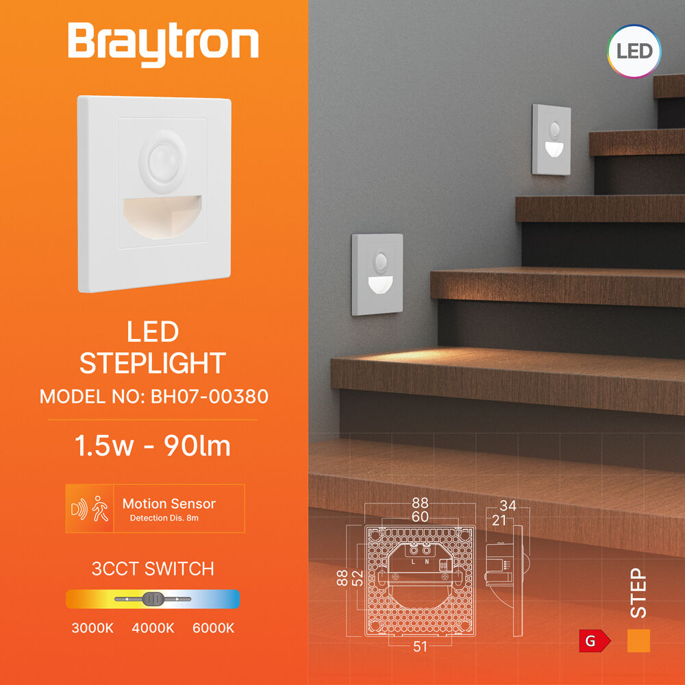 BRY-STEP-BS-SNS-1,5W-3IN1-WHT-STEPLIGHT - 3