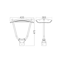BRY-TIRANA-TOPLIGHT-45W-3IN1-D.GRY-IP65-LED BOLLARD - 4