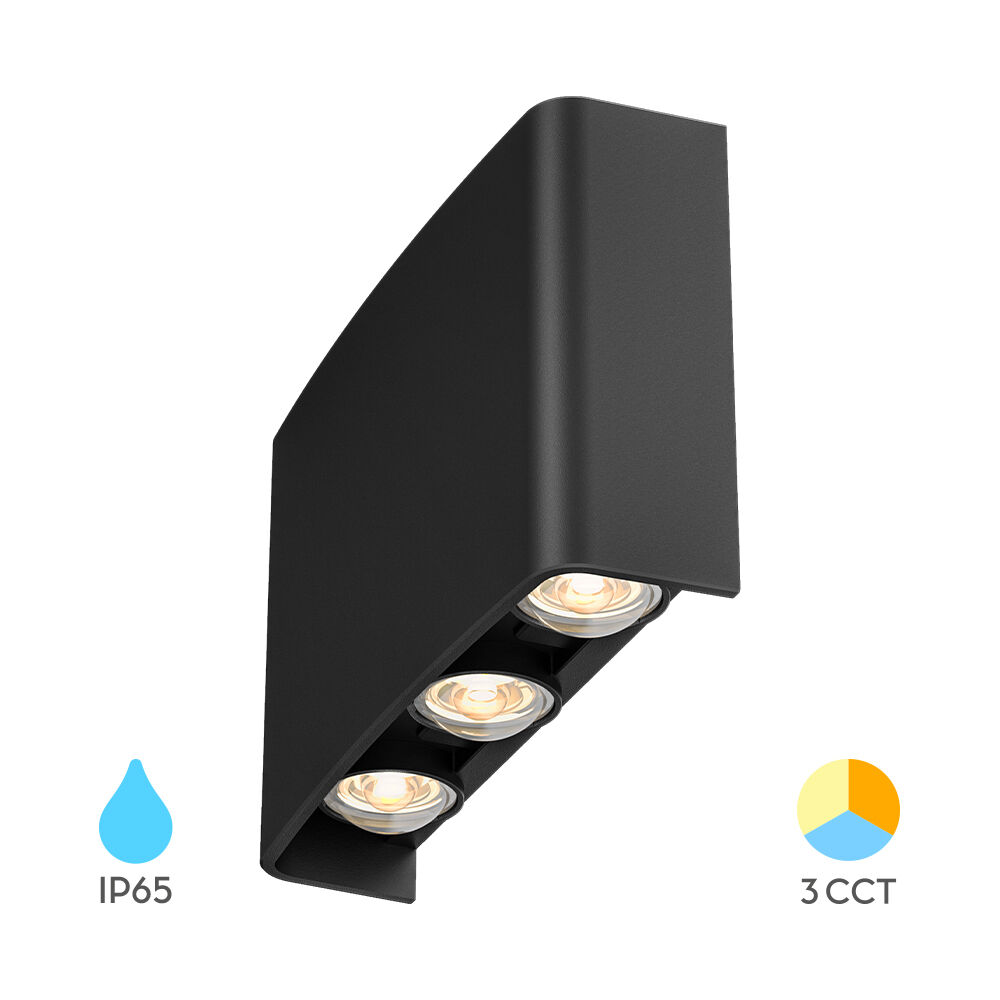 BRY-VECTOR-B-WL-BLC-6x1W-3IN1-IP65-WALL LIGHT - 1
