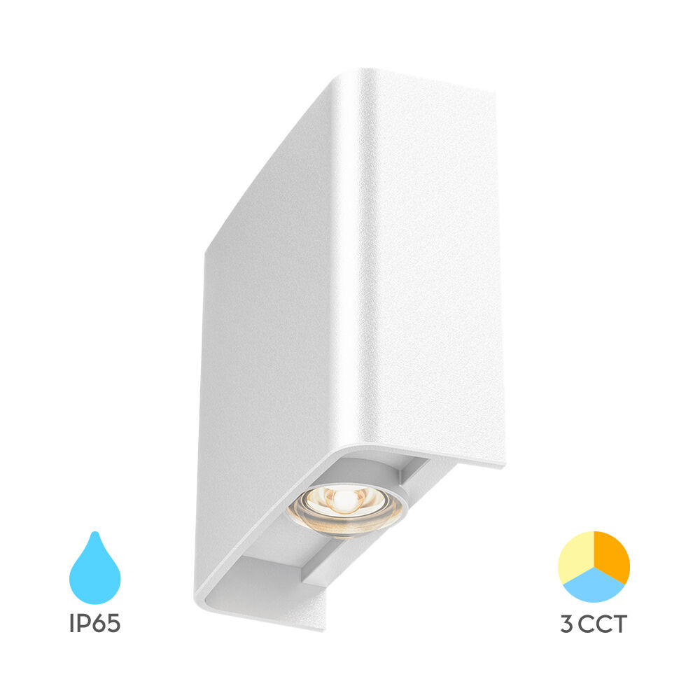 BRY-VECTOR-B-WL-WHT-2x1W-3IN1-IP65-WALL LIGHT - 1