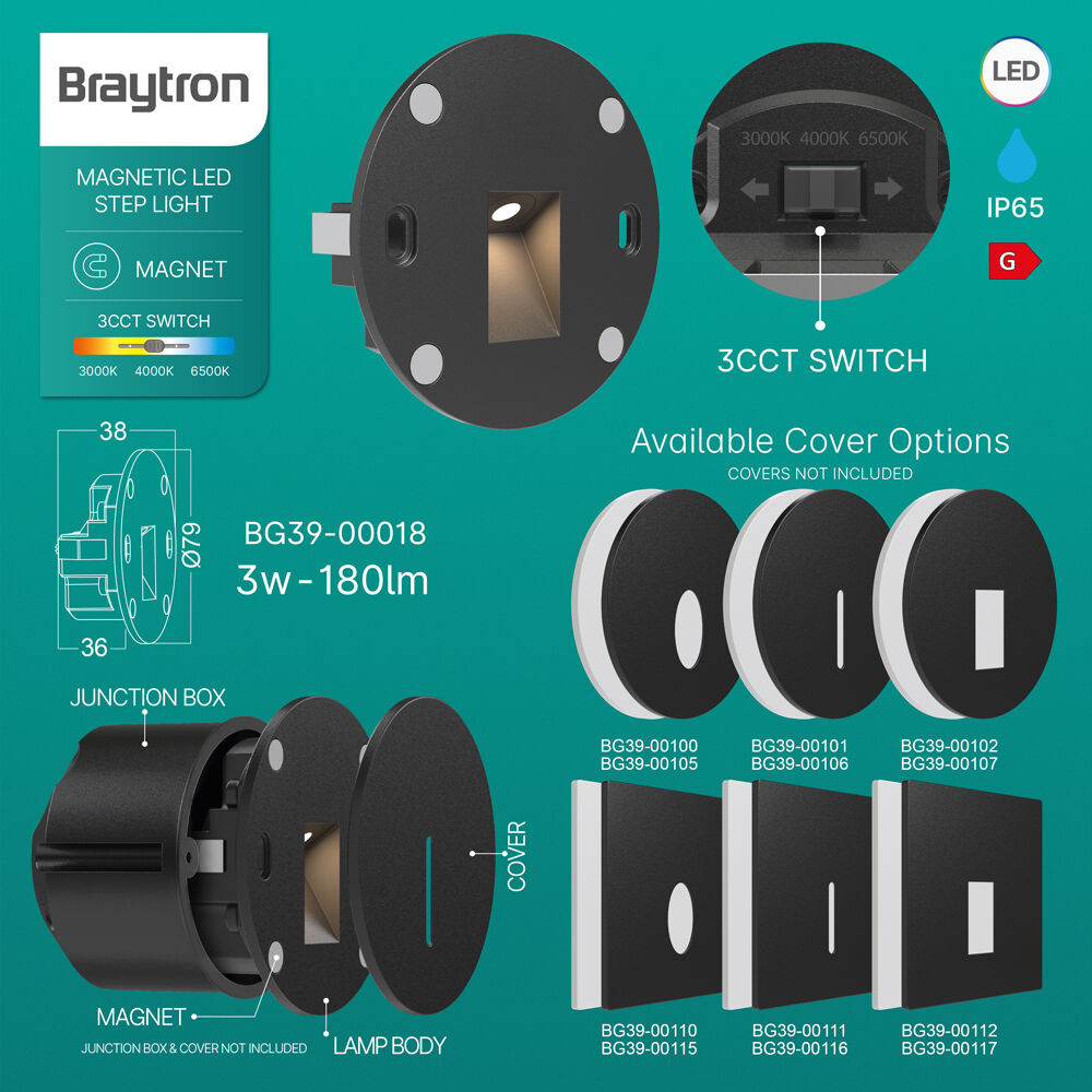 BRY-VEKSUS-B-MAIN-3W-3IN1-BLC-IP65-STEPLIGHT - 3