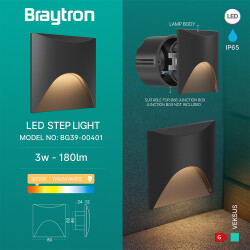 BRY-VEKSUS-SQR-BLC-3W-3000K-IP65-STEPLIGHT - 3