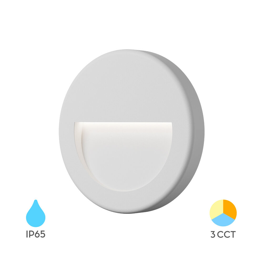 BRY-VEKTA-B-RND-WHT-3W-3IN1-IP65-WALL LIGHT - 1