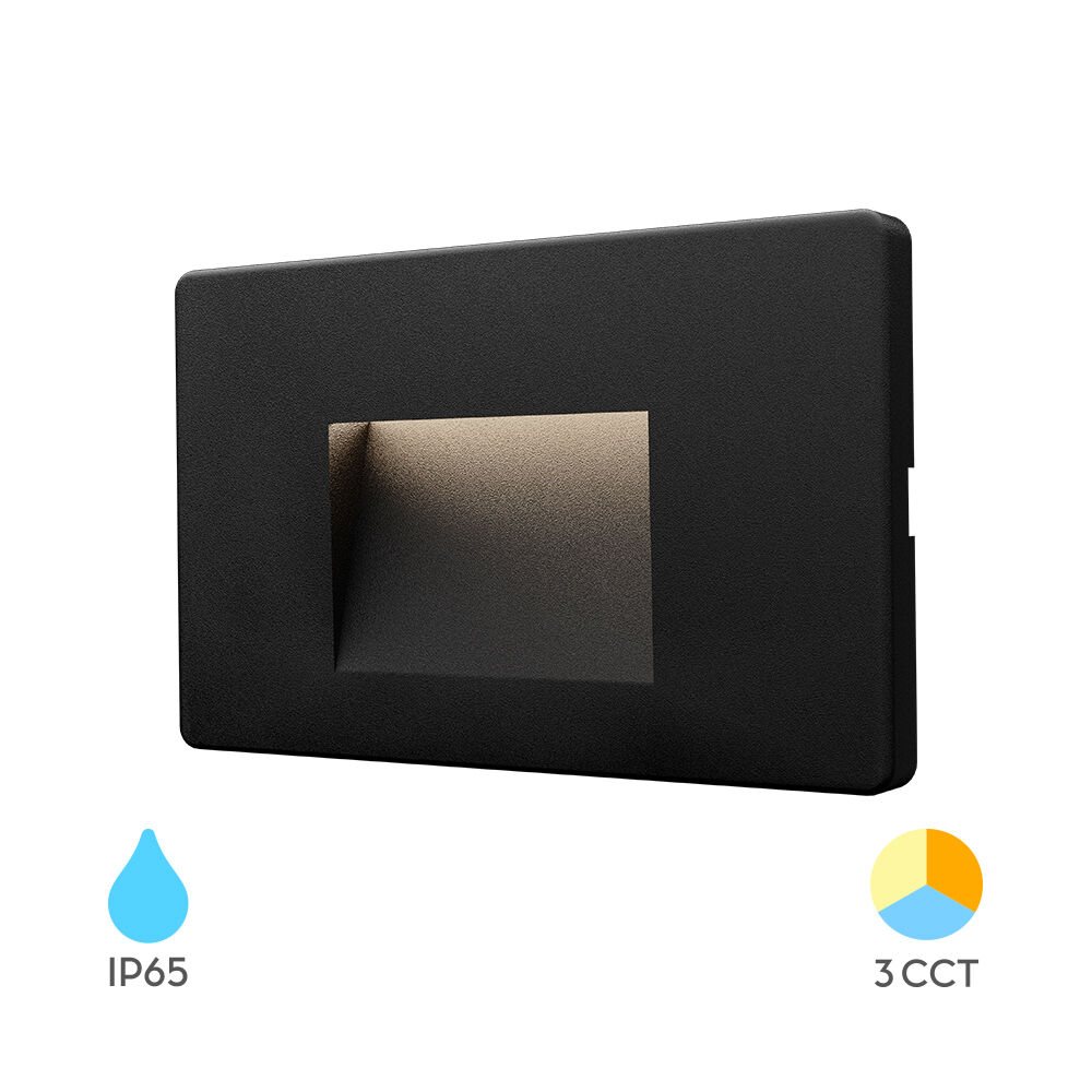 BRY-VEKTA-B-SQR-BLC-3W-3IN1-IP65-WALL LIGHT - 1