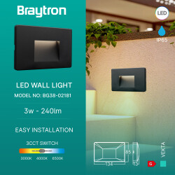 BRY-VEKTA-B-SQR-BLC-3W-3IN1-IP65-WALL LIGHT - 3