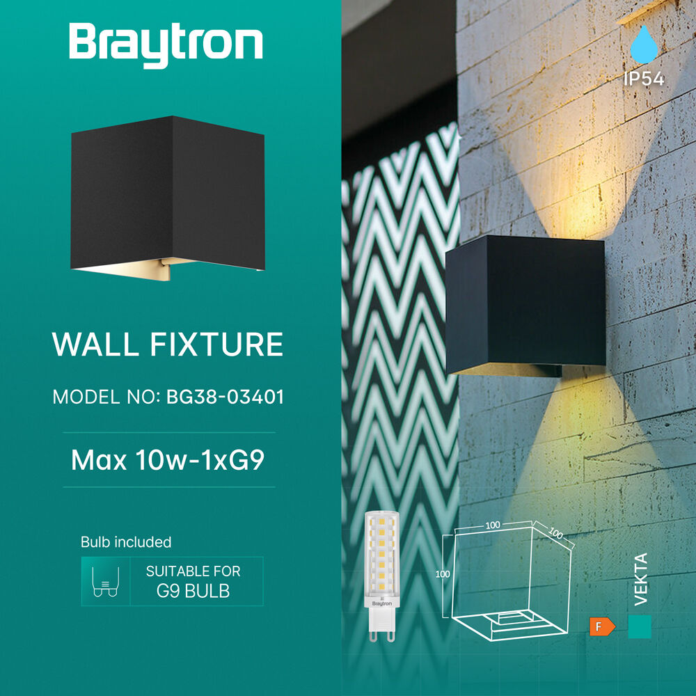 BRY-VEKTA-B-WL.2-BLC-1xG9-IP54-WALL LIGHT - 3