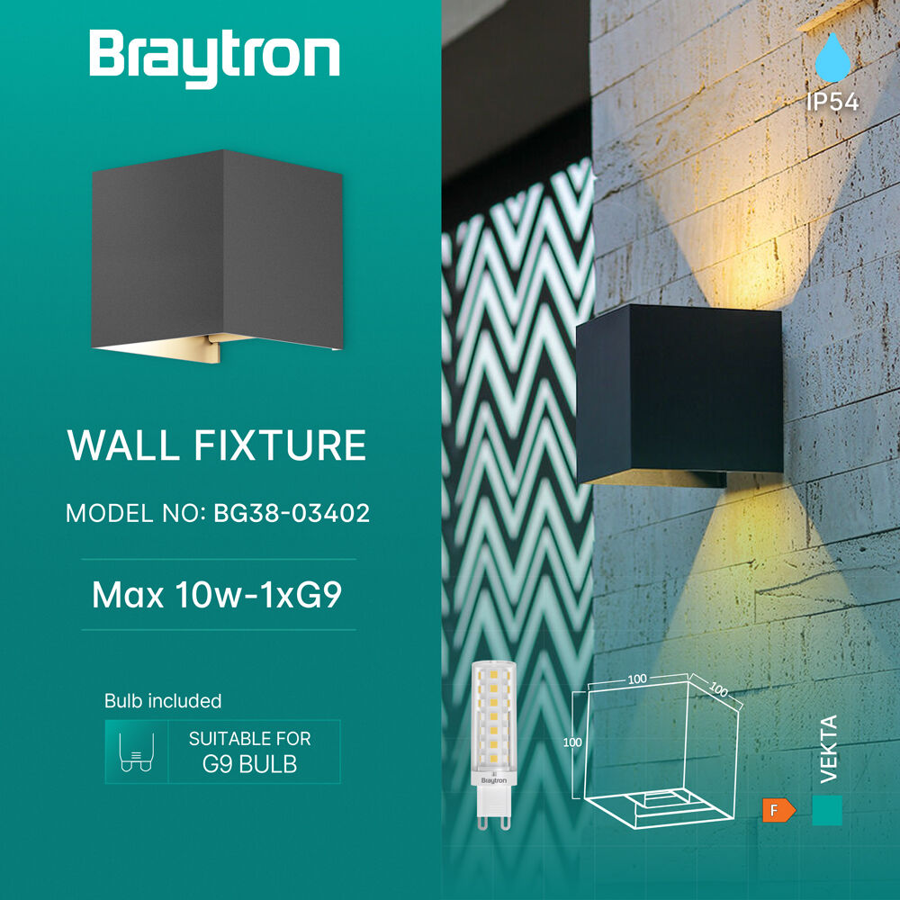 BRY-VEKTA-B-WL.2-GRY-1xG9-IP54-WALL LIGHT - 3