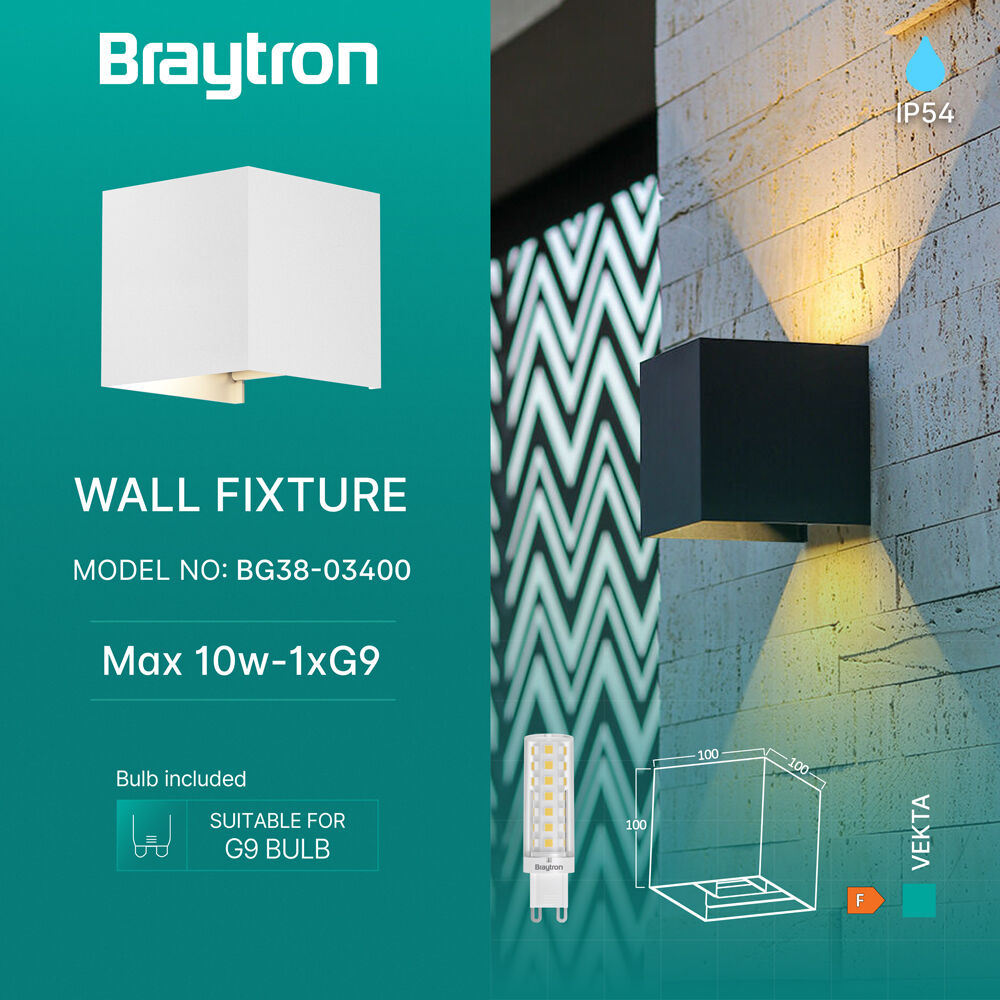 BRY-VEKTA-B-WL.2-WHT-1xG9-IP54-WALL LIGHT - 3