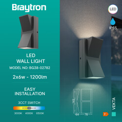 BRY-VEKTA-C-WL.2-GRY-2x6W-3IN1-IP65-WALL LIGHT - 3