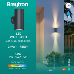 BRY-VEKTA-D-WL.2-GRY-2x9W-3IN1-IP65-WALL LIGHT - 3