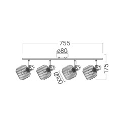 BRY-W001C-4H-4xE14-WDN-CEILING LIGHT - 4