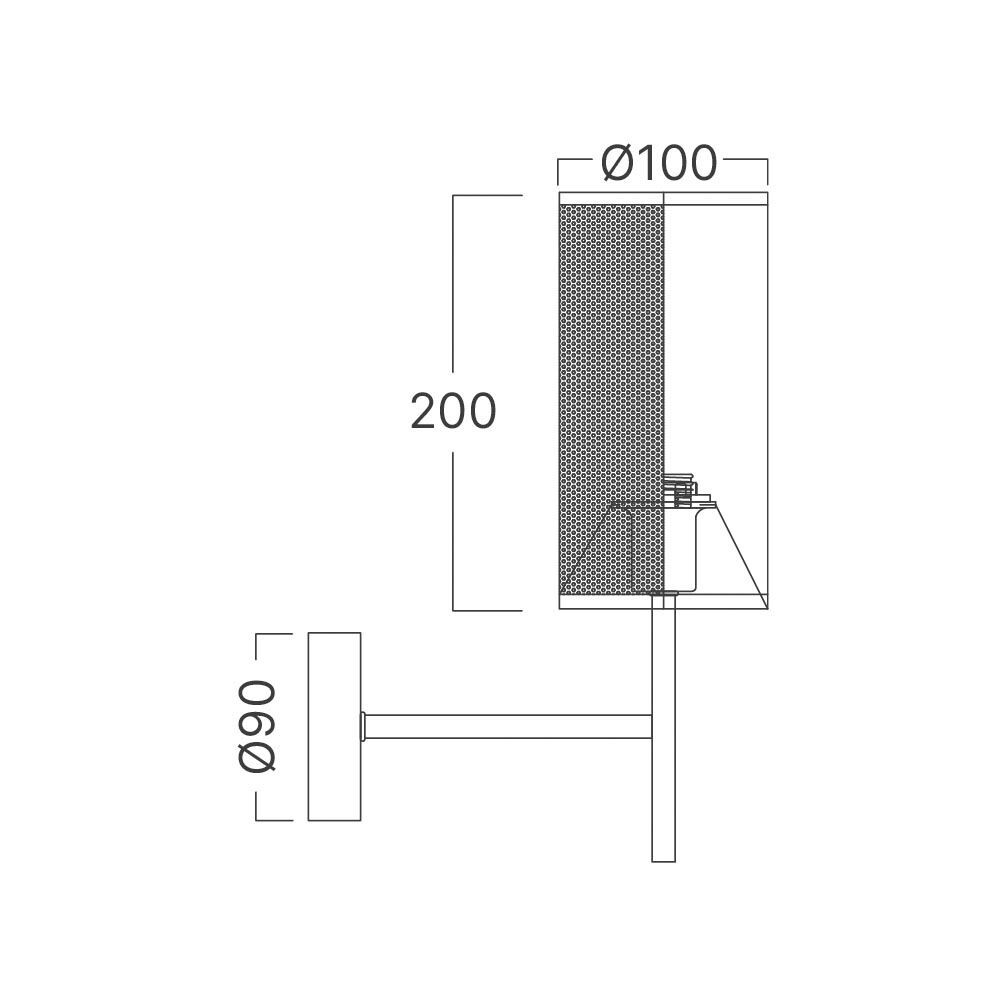 BRY-W002W-1H-1xE14-BLC-WALL LIGHT - 4