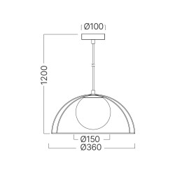 BRY-W004R-1H-1xE27-BLC-PENDANT LIGHT - 4