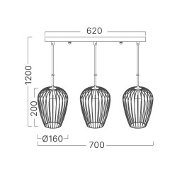BRY-W005S-3H-3xE27-BLC-PENDANT LIGHT - 4