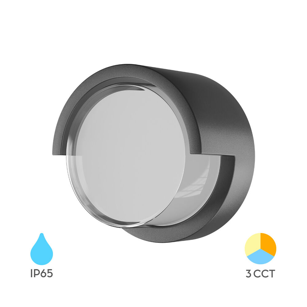 BRY-WALLS-G1-RND-GRY-15W-3IN1-IP65-WALL LIGHT - 1