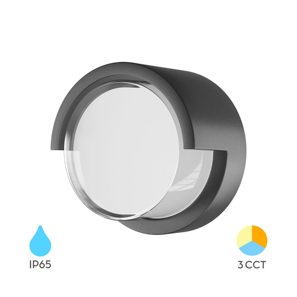 BRY-WALLS-G1-RND-GRY-15W-3IN1-IP65-WALL LIGHT - 1